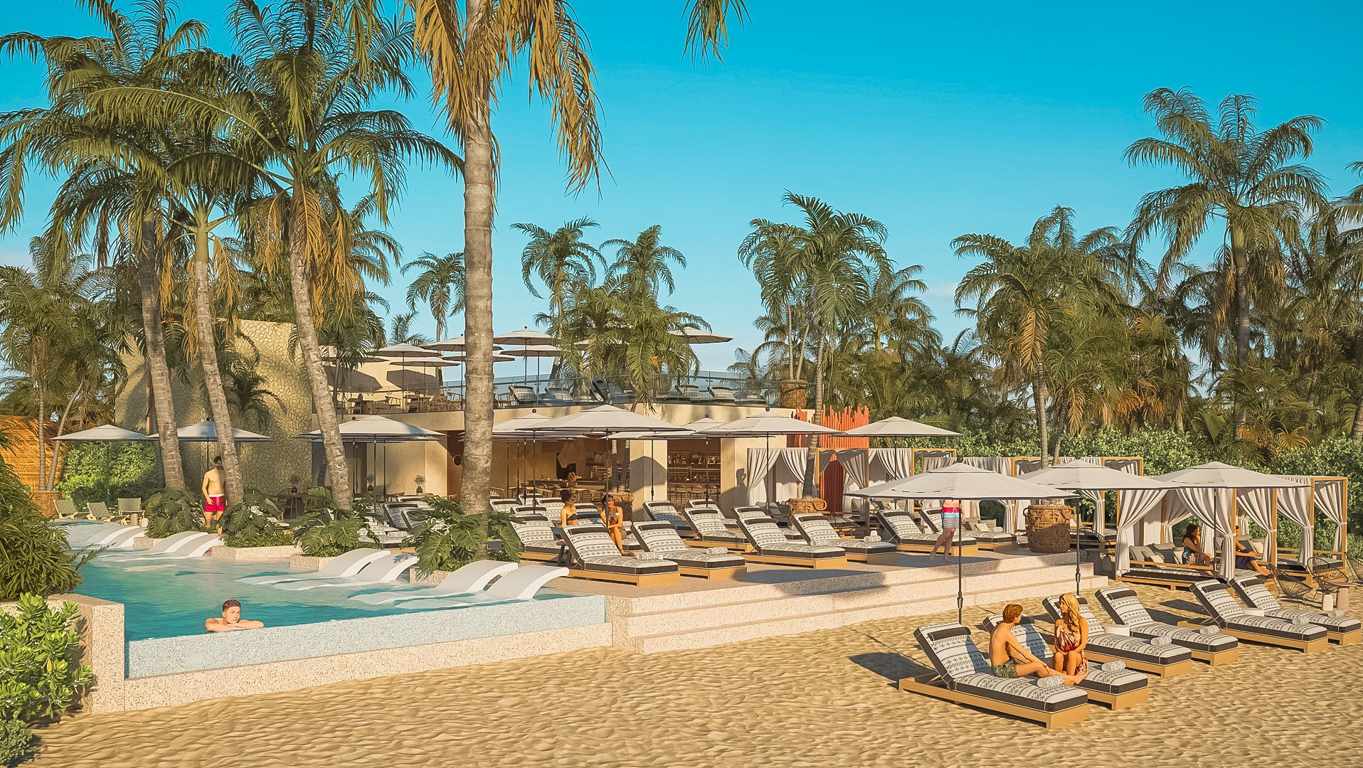 Location of Distrito Xcalacoco Beach near Playa Xcalacoco